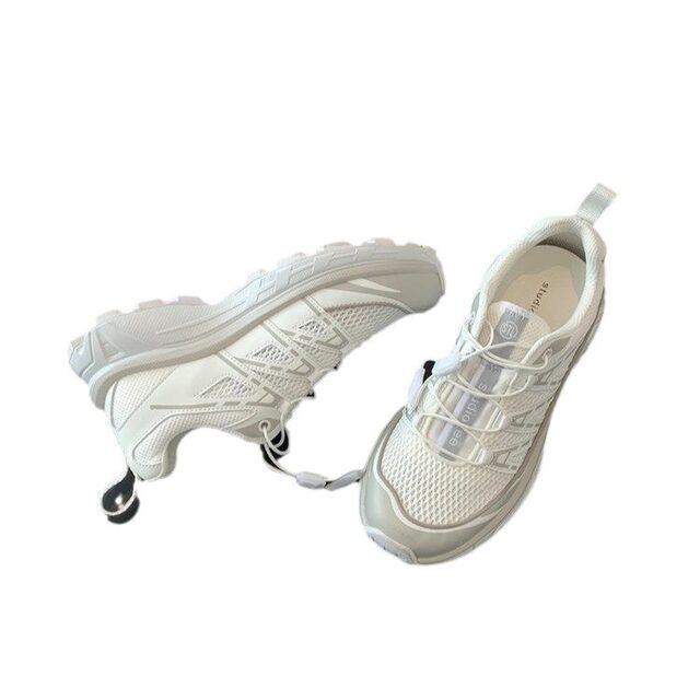 Thick-soled breathable mesh sports and casual shoes for women 2025 new summer style versatile splicing lightweight height-increasing dad shoes