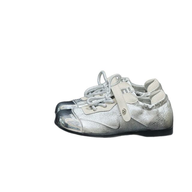 Retro genuine leather inner height-increasing moral training shoes 2025 summer new versatile lace-up round-toe casual sports shoes single shoe trend
