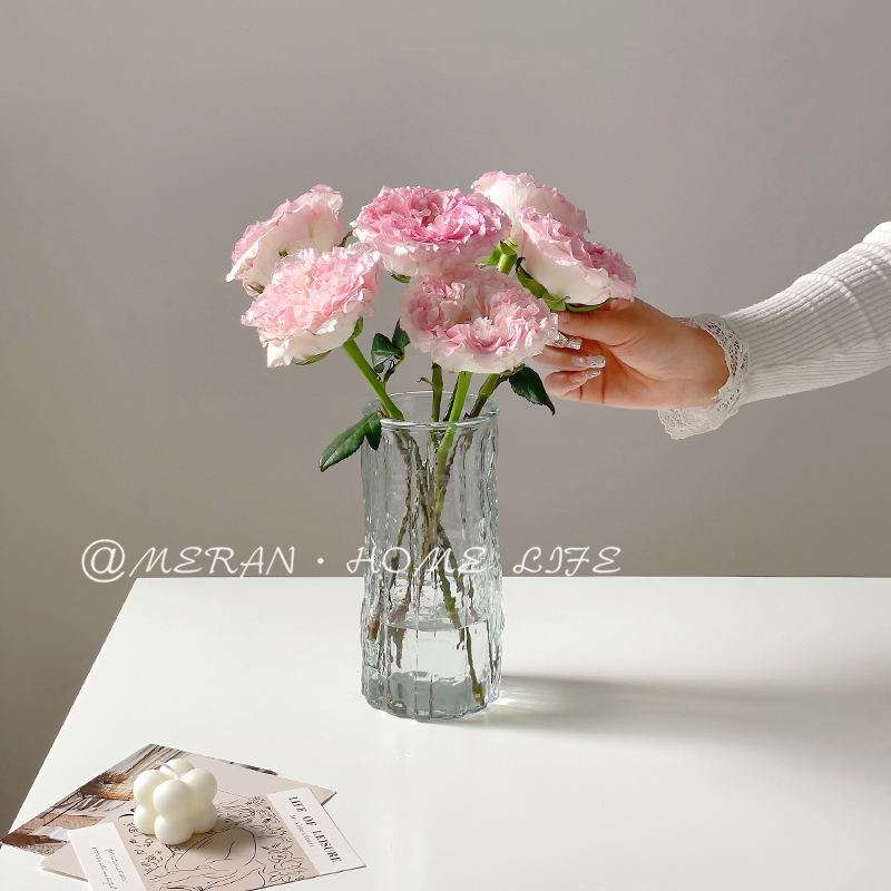 网红高级感ins风冰川花瓶玻璃透明创意水培鲜花客厅插花装饰摆件 - 图1