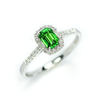 Light luxury 18K white gold natural tsavorite diamond ring