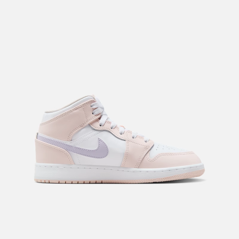 耐克女鞋NIKE Jordan 1 Mid AJ1粉白高帮运动休闲鞋