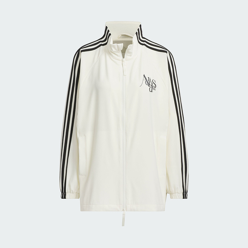 adidas阿迪达斯外套女装春夏新款薄款三条纹防风服立领夹克JI9768