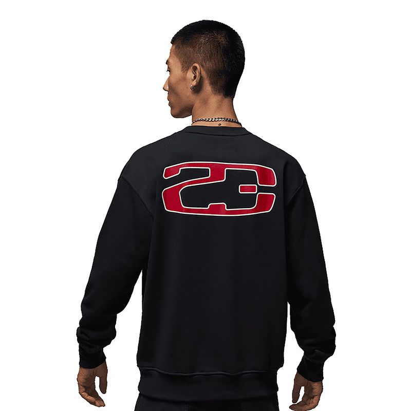 Jordan耐克卫衣男25冬新款休闲宽松印花针织圆领套头衫IO7830-010 - 图0