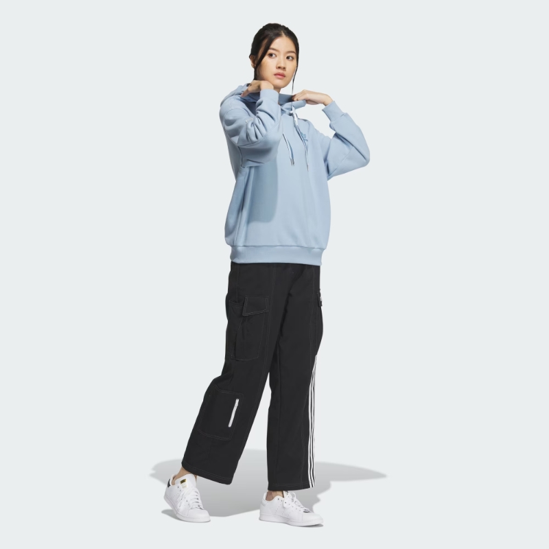 【自营】ADIDAS阿迪达斯三叶草冬季女士运动连帽卫衣套头衫IW9415