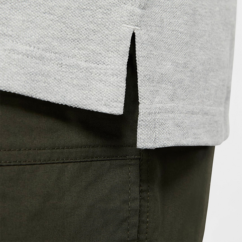 Nike耐克POLO衫男子纯色宽松舒适灰色翻领透气短袖T恤CJ4457-063