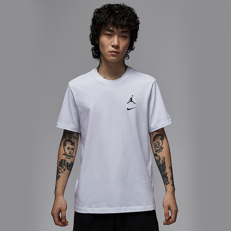 NIKE耐克短袖男夏新款JORDAN背标印花宽松棉质运动T恤IB8915-100,淘宝优惠券,粉丝福利购,淘宝优惠卷