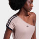 Adidas Adidas off-shoulder oblique sexy half-sleeved clover women's collarless slim short-sleeved T-shirt KY5181