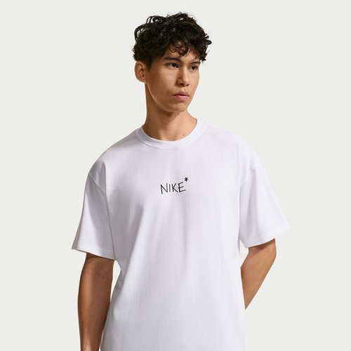 NIKE耐克男短袖2026夏宽松字母印花凉感透气运动T恤白IV2646-100 - 图1