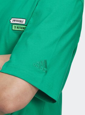 【自营】阿迪达斯SEEBIN 男款夏季新款绿色休闲宽松短袖T恤IA8178