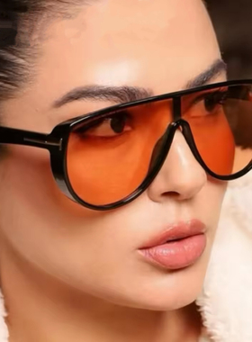 欧美大框T字连体太阳镜显脸小男女同款太阳个性潮流街拍遮阳墨镜