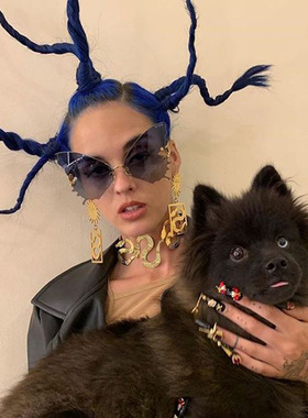 INS新款蝴蝶造型气质女大框墨镜