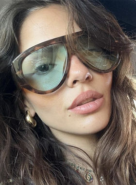 ins网红同款粗框飞行员式墨镜个性超酷欧美风大框太阳镜女凹造型