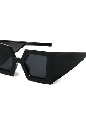 ins网红时尚搞怪超宽腿墨镜女潮人个性拍照凹造型太阳眼镜男秀场