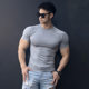 Solid color quick-drying sports T-shirt stretch fitness clothing