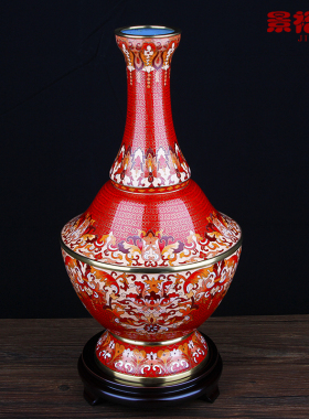 15寸景泰蓝摆件花瓶盖碗尊工艺品客厅家居饰品结婚礼品工艺品