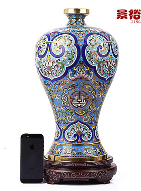 掐丝福寿铜胎珐琅送老人景泰蓝