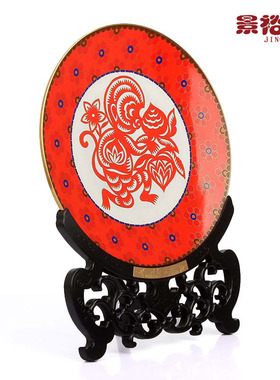 传统工艺景泰蓝赏盘国礼灵猴献瑞