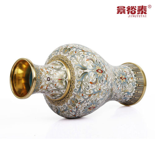 北京特色工艺礼品景泰蓝花瓶大唐风韵花纹铜家居饰品掐丝珐琅摆件 - 图3