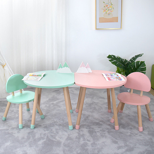 ins儿童写字桌椅儿童房蘑菇伞桌幼儿园宝宝游戏写字组合实木桌椅
