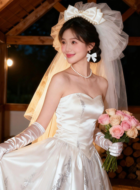 超仙公主头纱领证求婚拍照道具