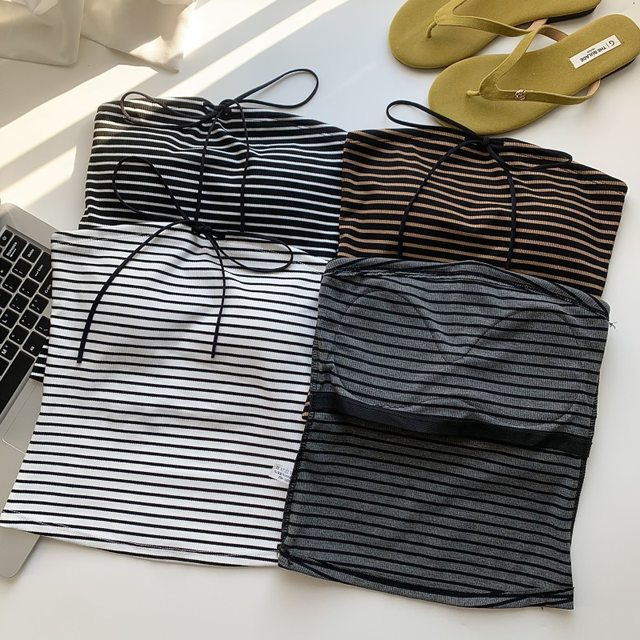 Striped strap strap suspender vest for women in summer