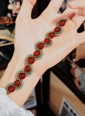 SL093•小众港风复古气质波浪串珠手链（材料包&成品）