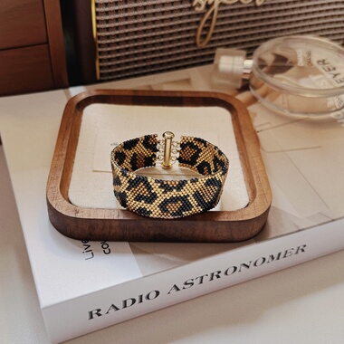 SL101•小众潮酷黑金豹纹表带串珠手链纯手工手链（材料包&成品）