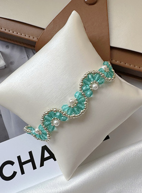 SL018•小众温柔碧海扇形串珠手链（材料包&成品）