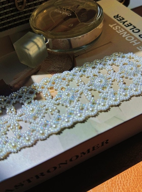 SL012•梦幻温柔蕾丝风珍珠串珠手链（材料包&成品）