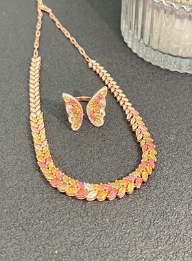 天然碧玺项链女S925纯银轻奢首饰