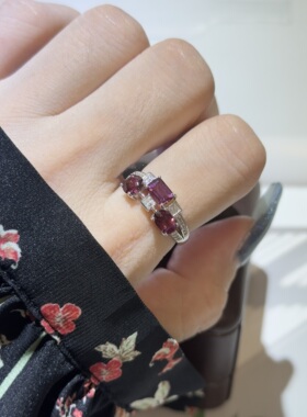 S925银镶海蓝宝开口可调节戒指女