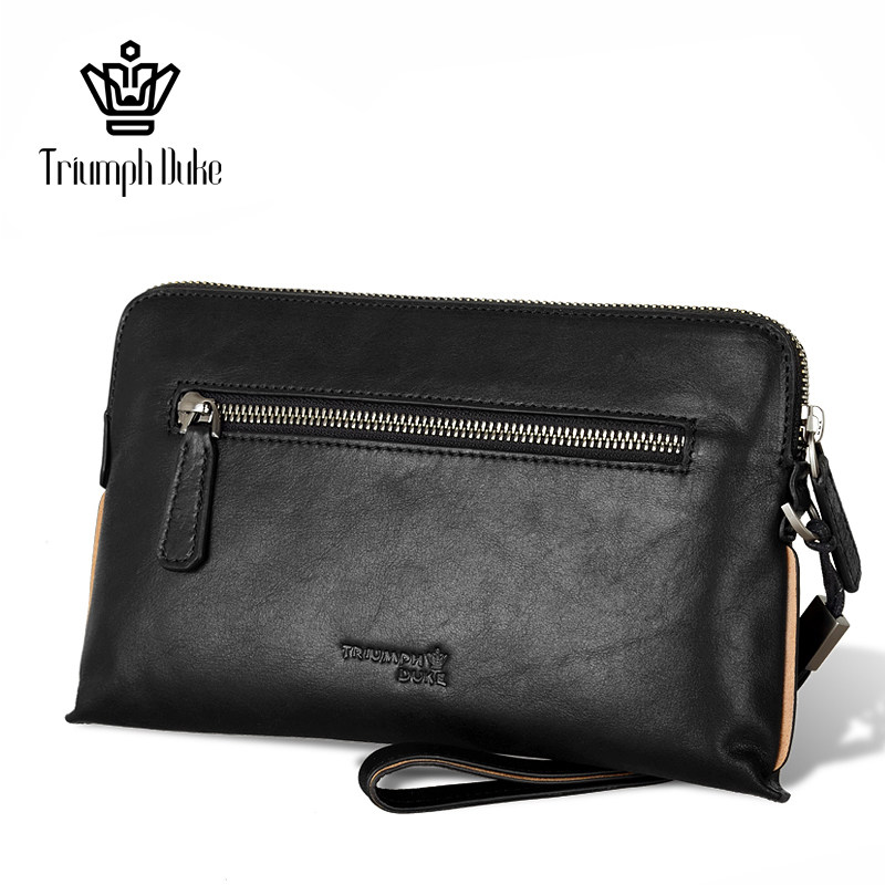 凯爵男士2019新款潮牌真皮手拿包 triumphduke凯爵男士包袋
