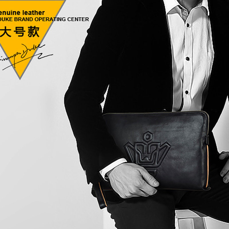 凯爵男士2019新款潮牌真皮手拿包 triumphduke凯爵男士包袋