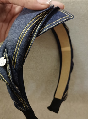 新品 独家 韩国东大门牛仔发箍休闲不规则ins风简约百搭高颅顶