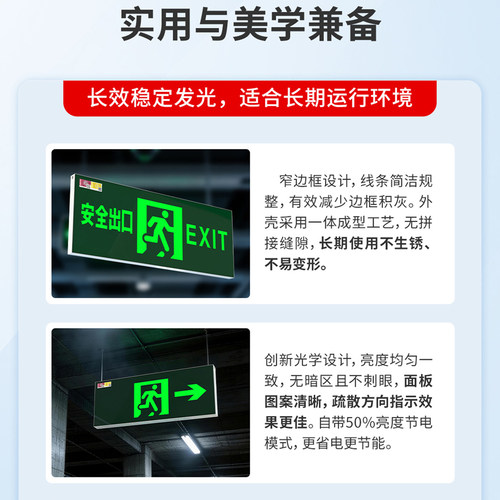 新国标消防应急灯LED插电安全出口指示牌疏散指示标志灯敏华220V - 图2