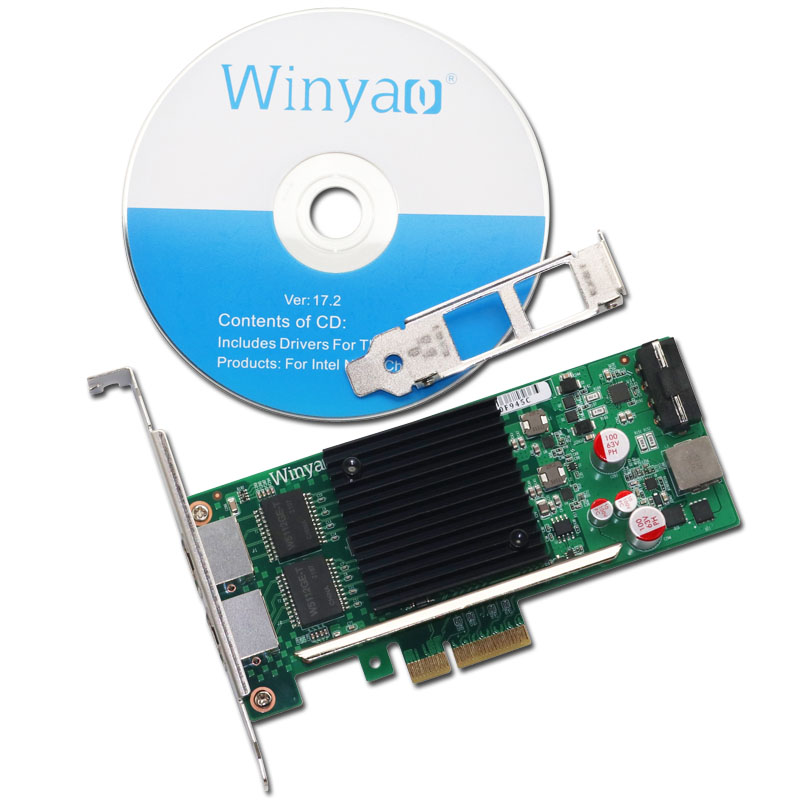 Winyao WY576T-POE PCI-E Gige双口千兆POE网卡 82576图像采集卡 - 图0