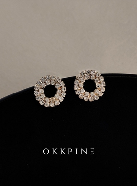 okk pine 气质圆形耳钉韩剧天气好的话 我会去找你朴敏英同款耳环