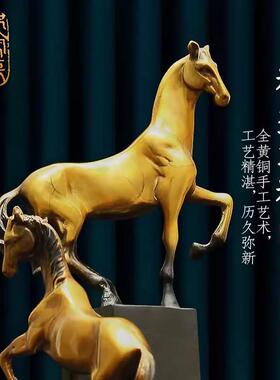 登高马一言九鼎驷马难追中式铜马摆件领导办公室开业客厅高档装饰