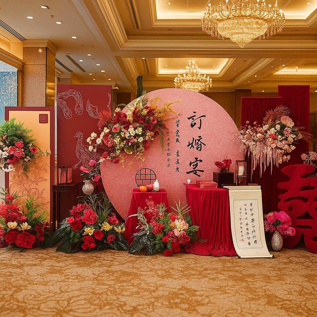 订婚宴布置加高kt板结婚摆台全套中式高级感装饰摆件酒店定制拍照,淘宝优惠券,粉丝福利购,淘宝优惠卷