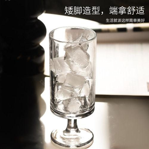 高级感果茶冷饮杯鸡尾酒饮品杯饮料气泡水杯子家用高脚直筒玻璃杯 - 图1