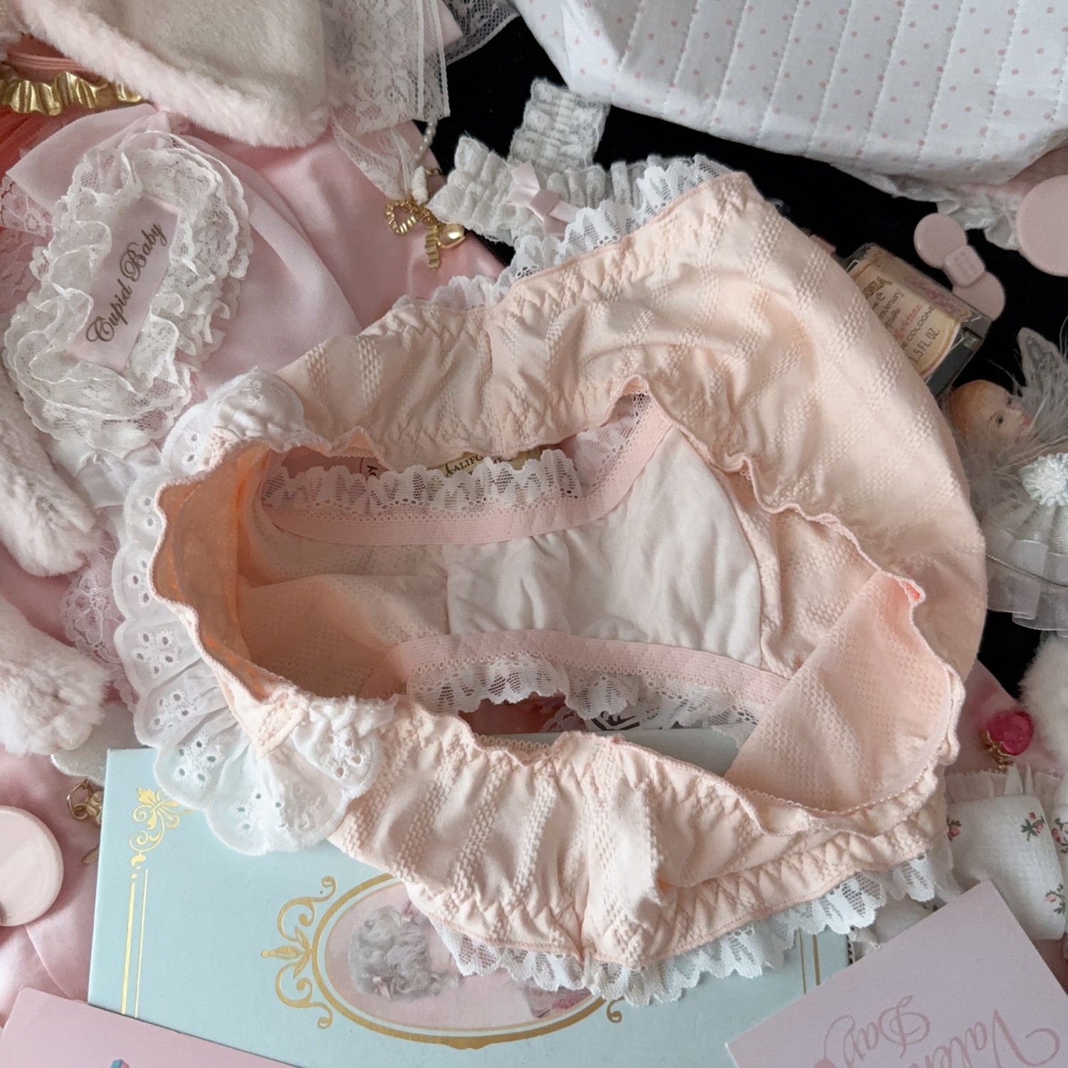 日系洛丽塔可爱甜美纯棉荷叶蕾丝边薄冰丝纯欲粉色内裤女生三角裤,淘宝优惠券,粉丝福利购,淘宝优惠卷