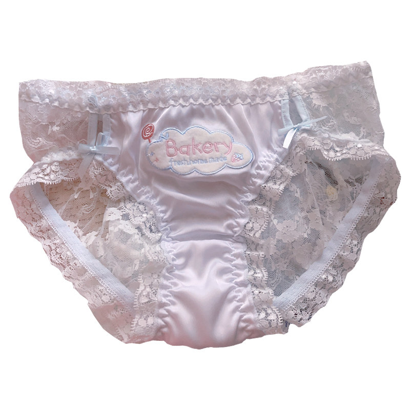 蓝色日系高颜值蕾丝内裤少女风性感纯欲可爱甜美女生三角裤短裤,淘宝优惠券,粉丝福利购,淘宝优惠卷