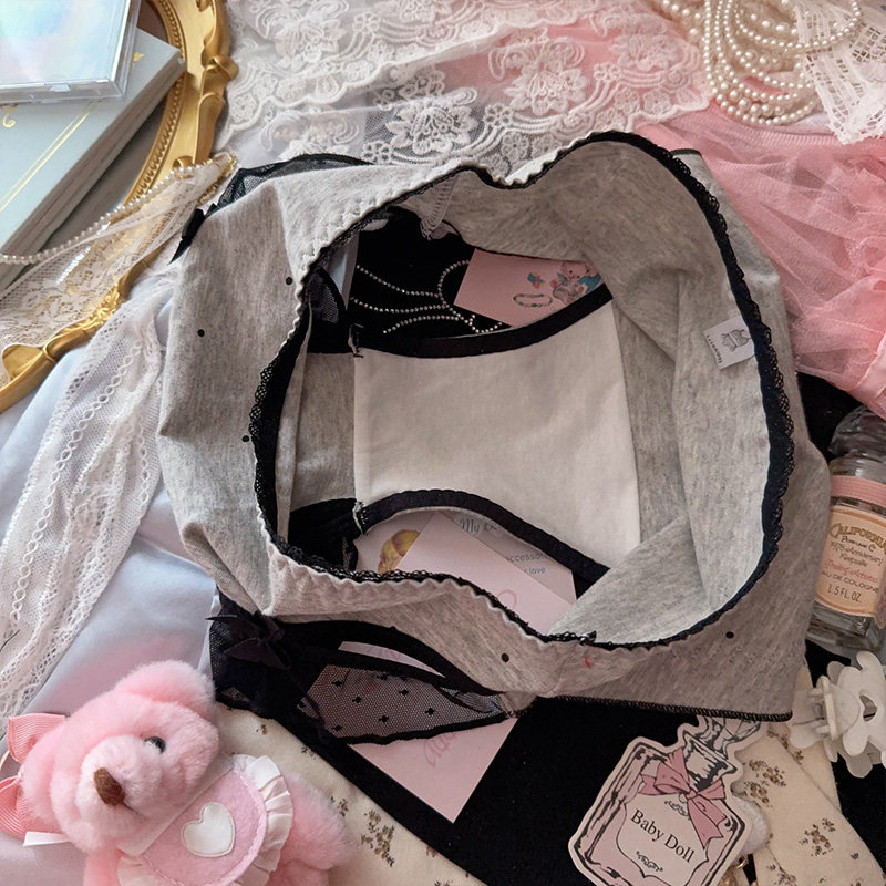 法式高端名媛小香风灰波点纯欲镂空甜美荷叶边纯棉内裤女生三角裤,淘宝优惠券,粉丝福利购,淘宝优惠卷