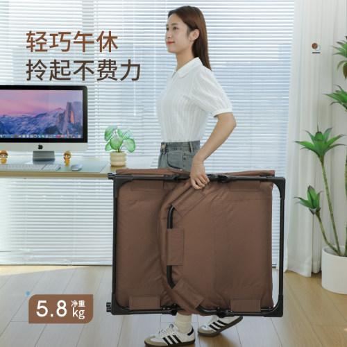 瑞仕达藤编折叠床午休办公室单人躺椅神器便携医院陪护行军午睡床 - 图3
