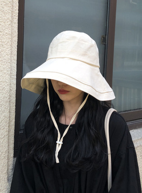 双面渔夫帽女夏季日系韩版网红
