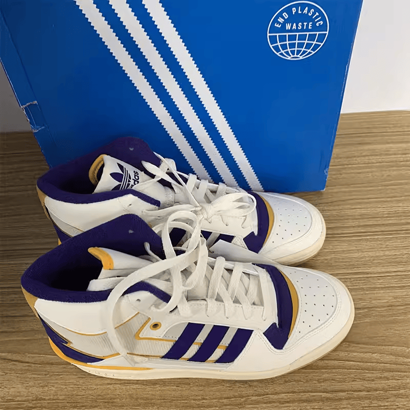 Adidas阿迪达斯 FORUM 三叶草男女高帮魔术贴复古休闲板鞋 GX4119,淘宝优惠券,粉丝福利购,淘宝优惠卷