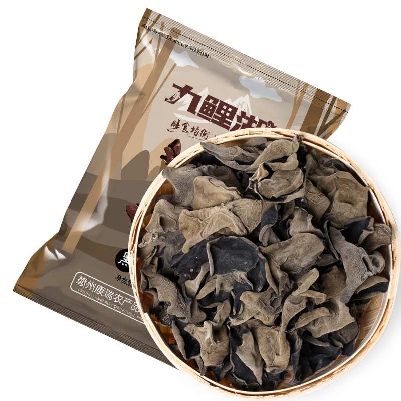 Jiulihu black fungus has no roots and thick flesh