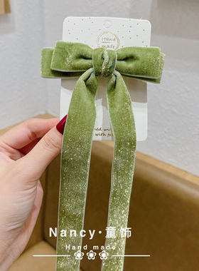 飘带丝绒蝴蝶结立体儿童小清新