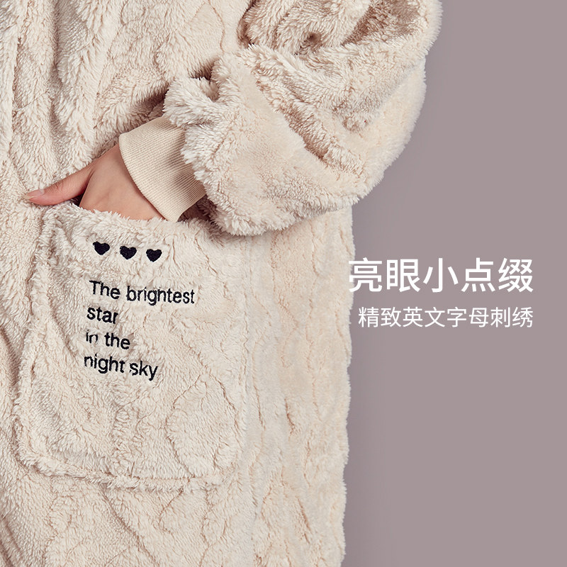 冬季新款都市丽人北极绒连帽睡袍 都市丽人睡袍/浴袍