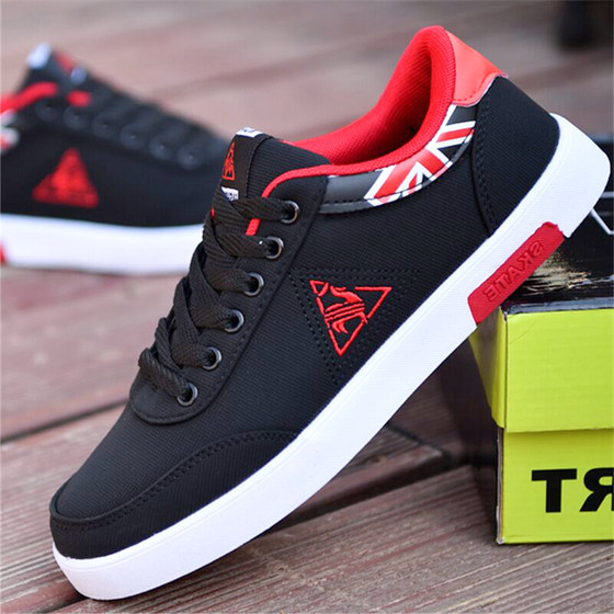 Black work canvas shoes men's trendy low-top casual shoes